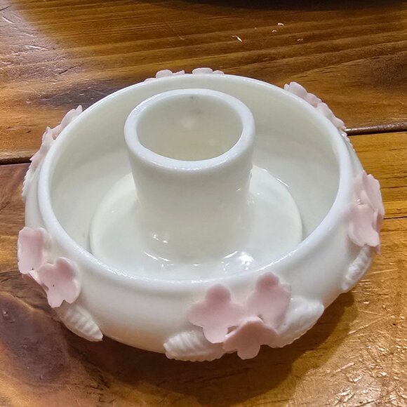 2 Vintage Norcrest Porcelain Floral Candle Holders Pair Original Beautiful - Picture 4 of 8